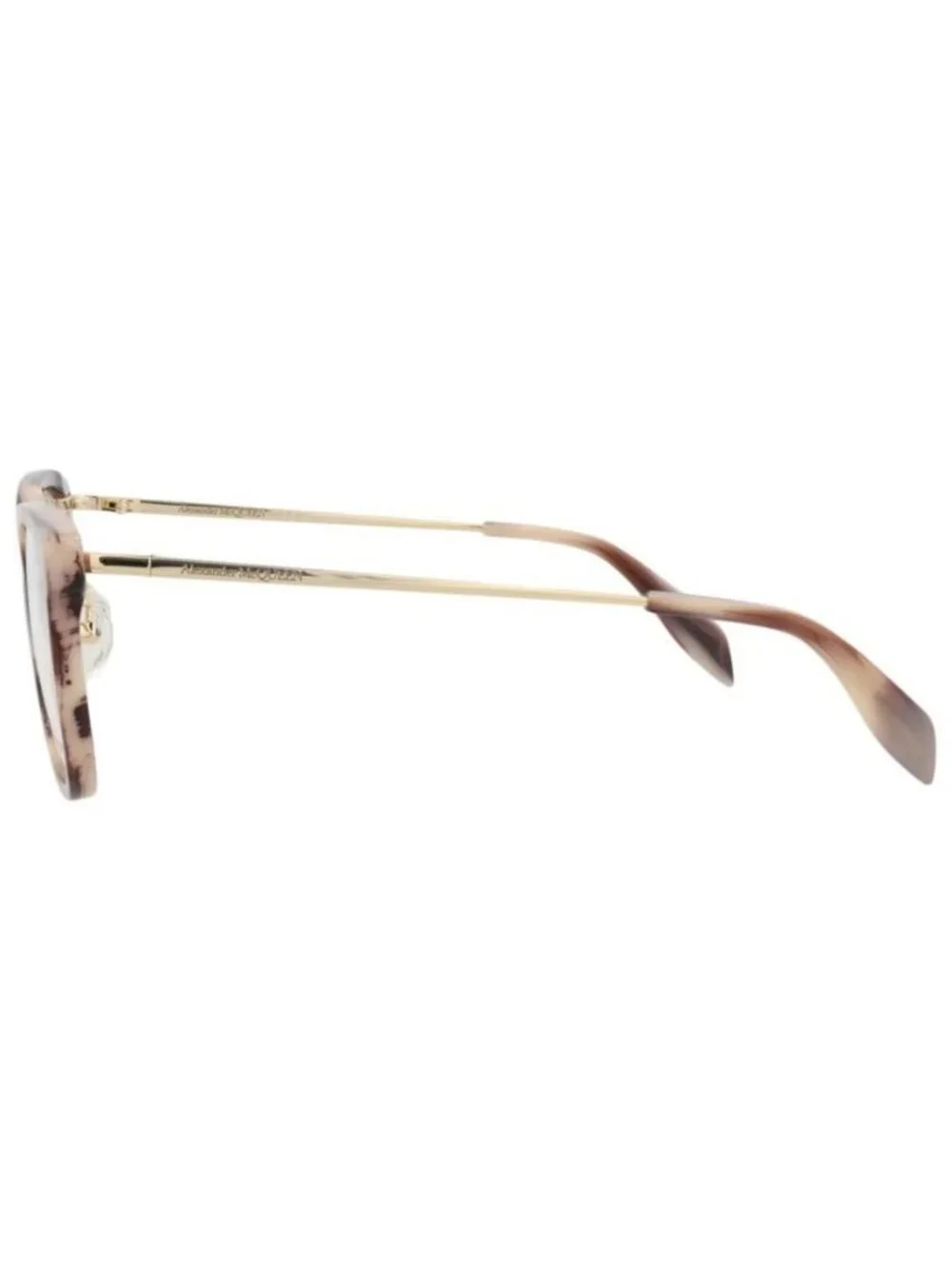 New Alexander McQueen Womens Square/Rectangle Pink Gold Transparent Fashion Desi